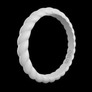 Enso Braided Stackable Silicone Ring - Misty Grey (Size 8)
